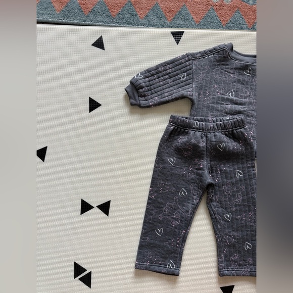 Disney|Baby girl,toddler quilted Charcoal matching set,sweater & sweatpants•••2T - Picture 5 of 8